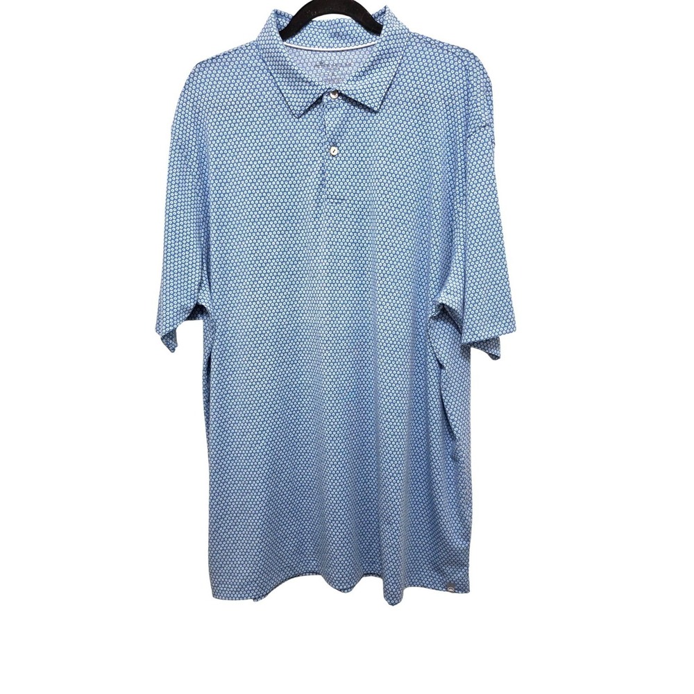 Peter Millar Seaside XL Blue Geometric Print Polo Shirt